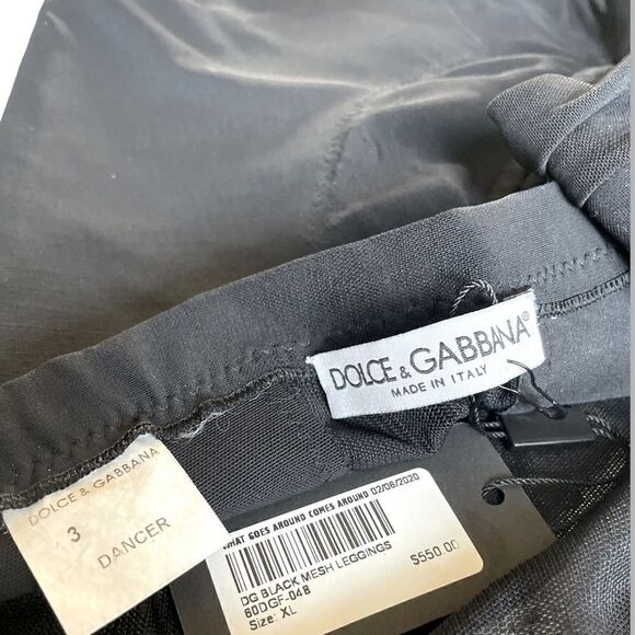 DOLCE & GABBANA Black Mesh Dancer Leggings |42| - Picture 3 of 11